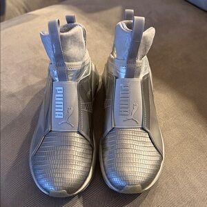 PUMA Metallic Silver Sneakers